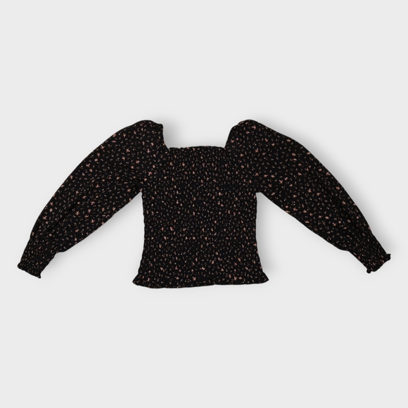 Madewell Georgette Lucie Bubble-Sleeve Smocked Top in Stem Scatter Size XXS - Picture 10 of 10